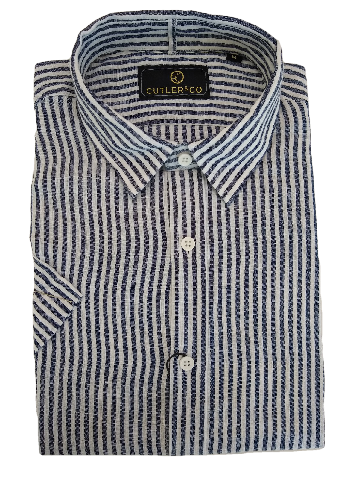 Cutler Brent Striped Linen Short Sleeve Shirt