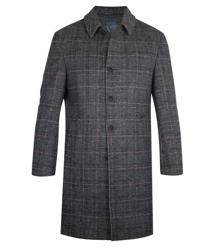 Guide London Checked Wool Blend Car Coat - CT1055
