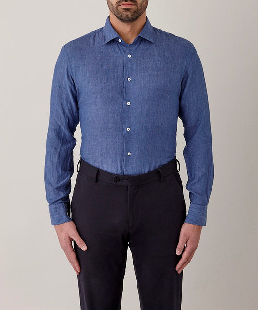 Cambridge Chelsea Denim Long Sleeve Linen Shirt