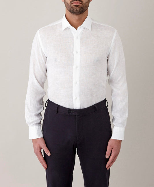 Cambridge Chelsea White Long Sleeve Linen Shirt