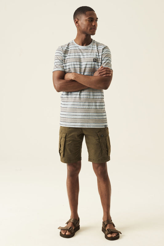 Garcia Striped Short Sleeve Tee - Blue stripe