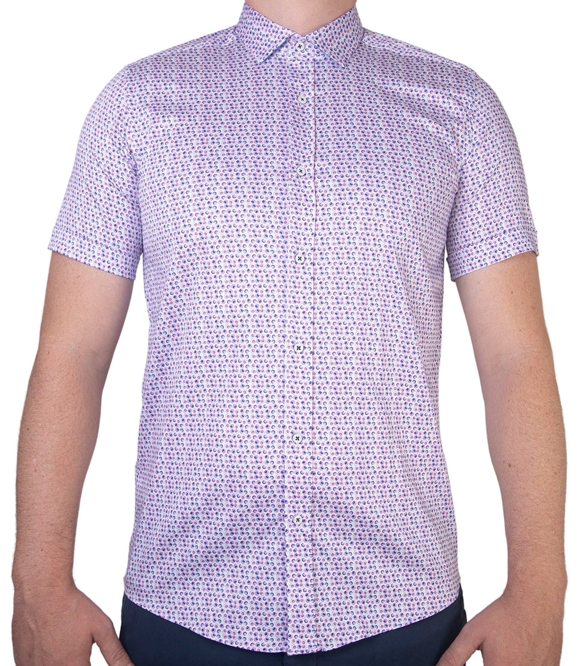 Guide London Pink Circle Short Sleeve Shirt