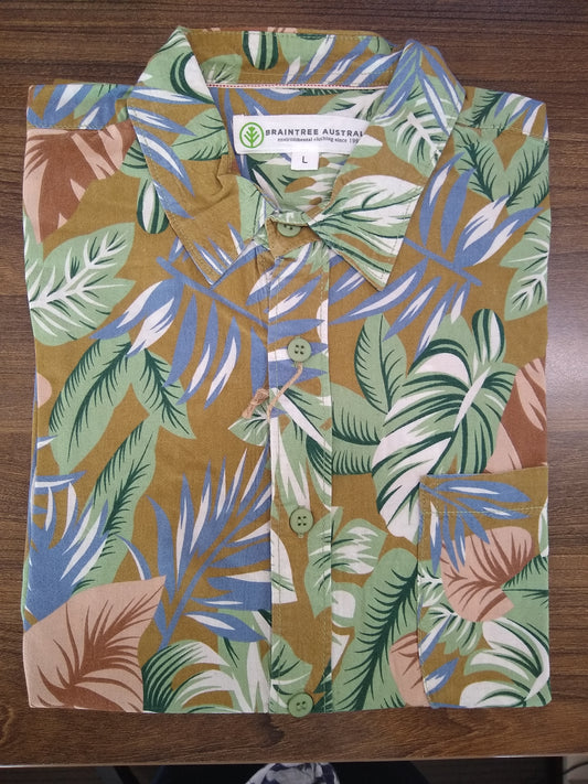 Braintree leaf Print Short Sleeve Shirt