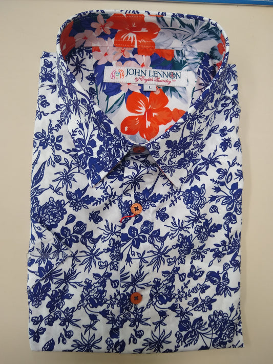 John Lennon Floral Short Sleeve Casual Shirt