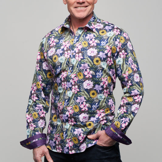Jimmy Fox Bright Floral Long Sleeve Shirt