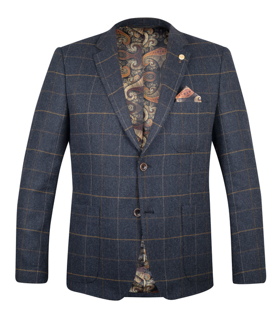 Guide London Italian Wool Blend Check Blazer - JKT3477