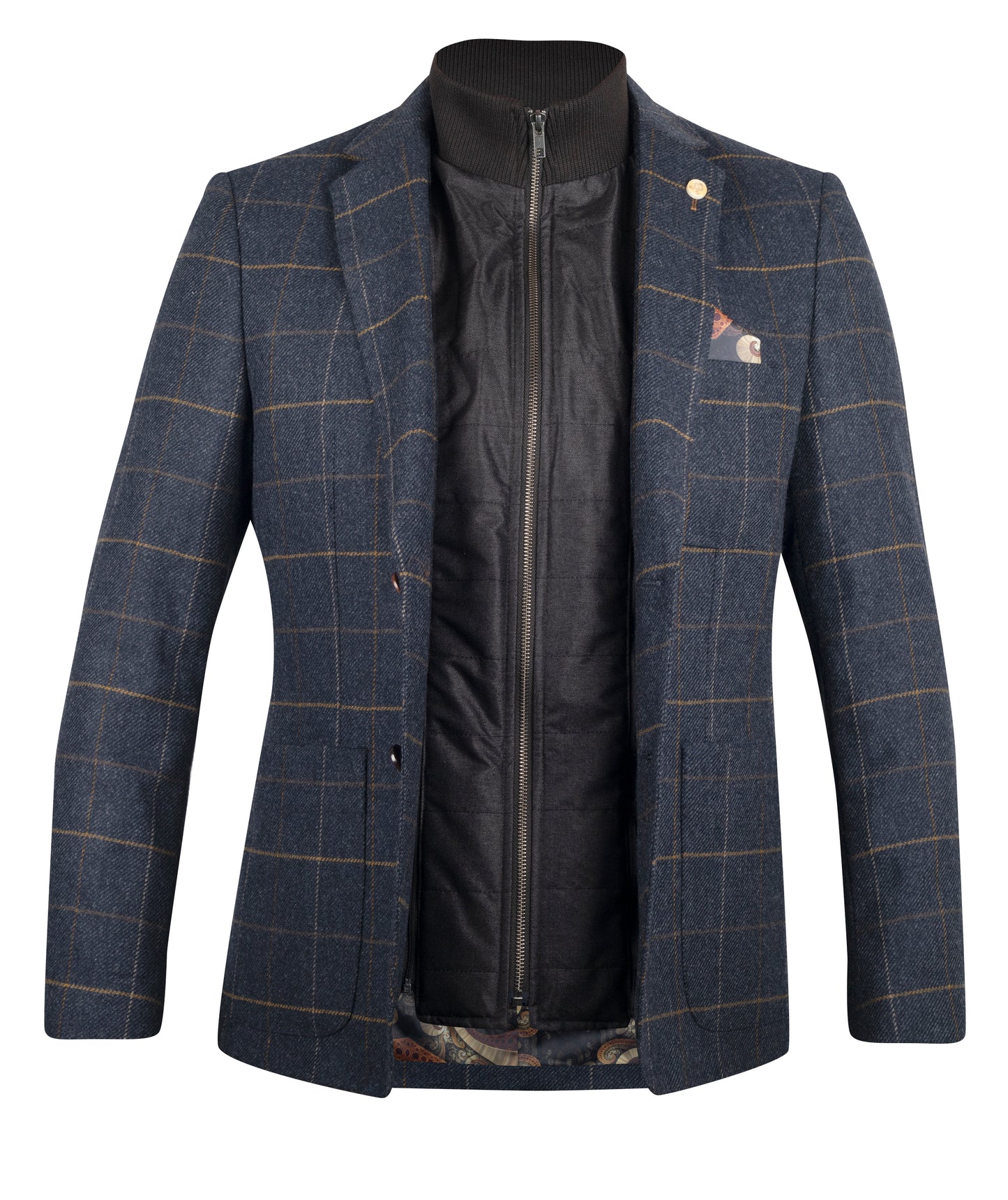 Guide London Italian Wool Blend Check Blazer - JKT3477