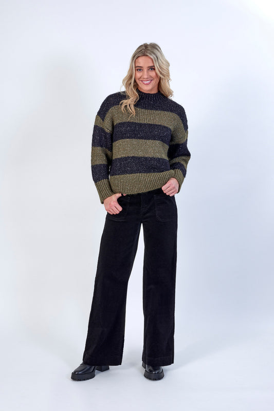 Knewe Khaki Black Alexa Sweater