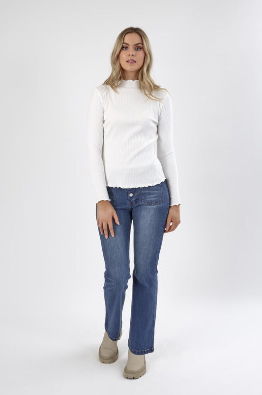 Knewe Maze Long Sleeve Top - Off White