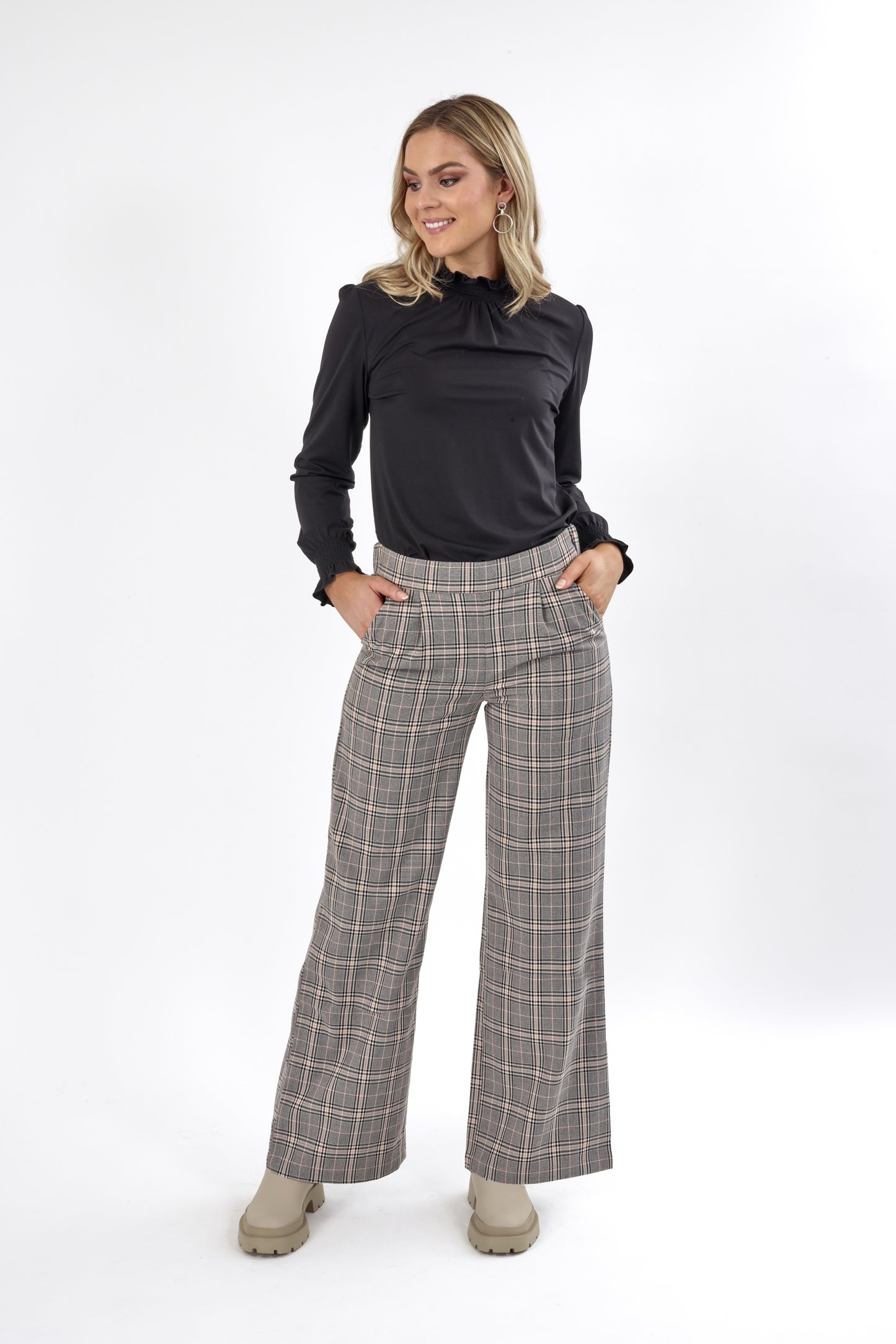 Knewe Como Wide Pant - Check