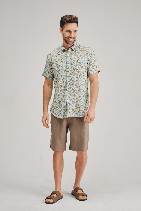 Braintree Feather Print Short Sleeve Shirt