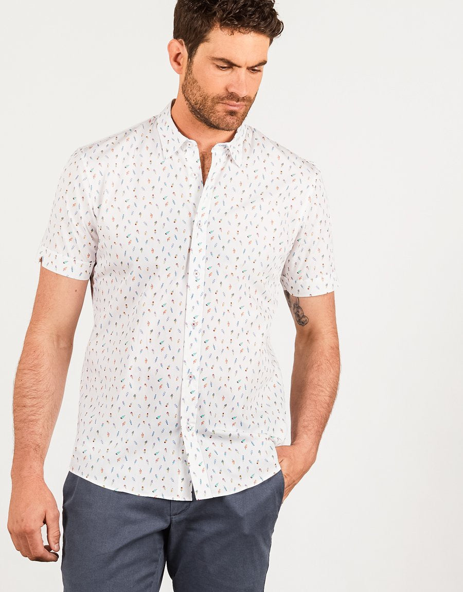 Rembrandt Ice Cream Print Short Sleeve Shirt