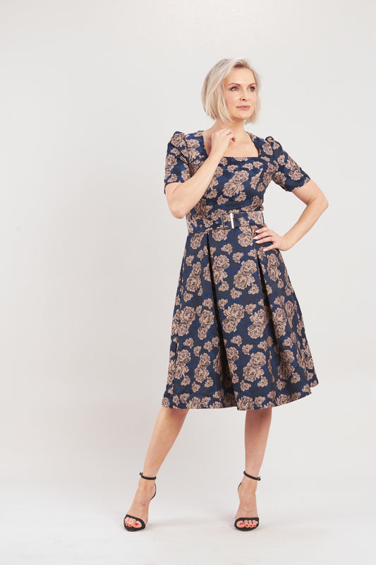 Pink Ruby Sublime Dress - Navy/Beige
