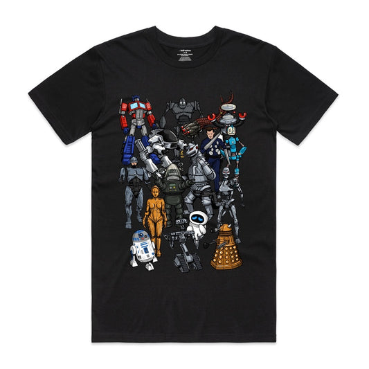 Isthatso Mens Short Sleeve Tee Robots Black