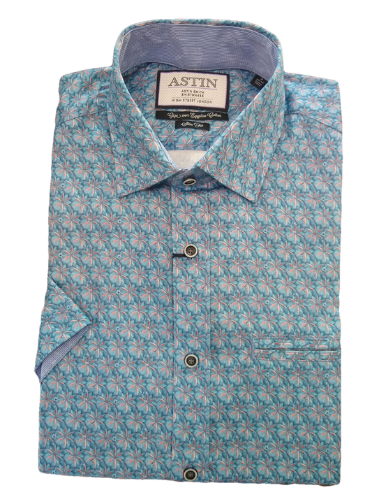 Astin Smith Fan Satin Short Sleeve Shirt