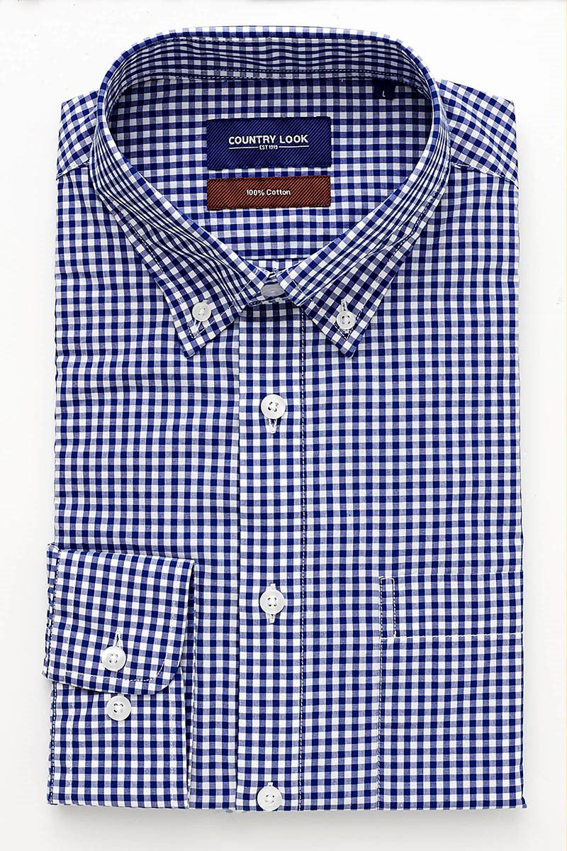 Country Look Royal Blue Galway Long Sleeve Shirt