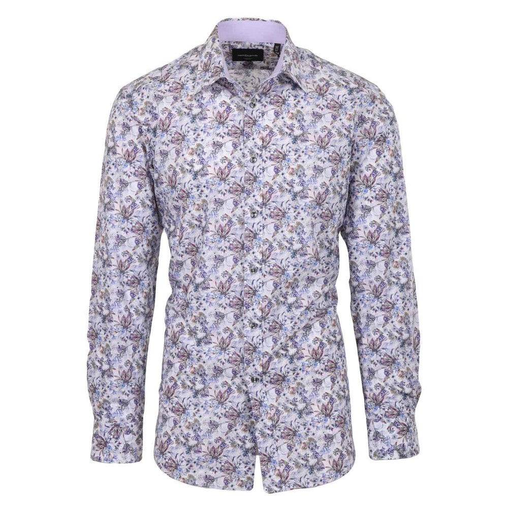 Rembrandt Blue Floral Long Sleeve Shirt