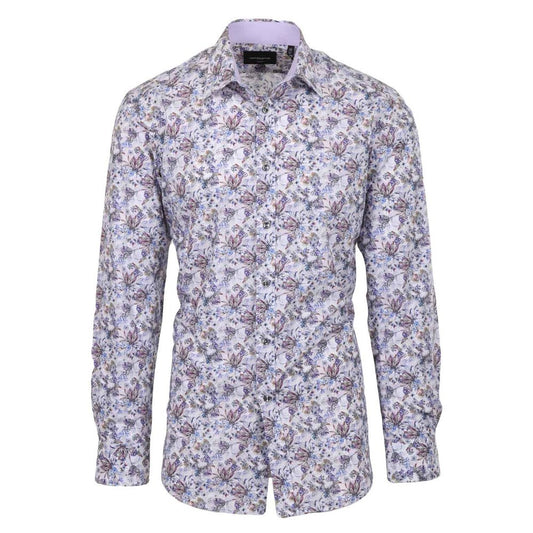 Rembrandt Blue Floral Long Sleeve Shirt