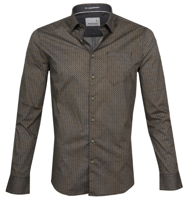 No Excess Stretch Long Sleeve Shirt Black/Ocre