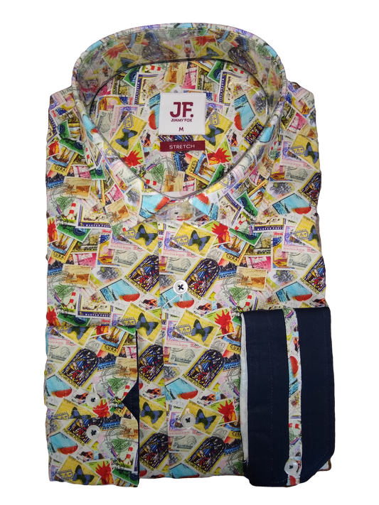 Jimmy Fox Postage Stamps Long Sleeve Shirt