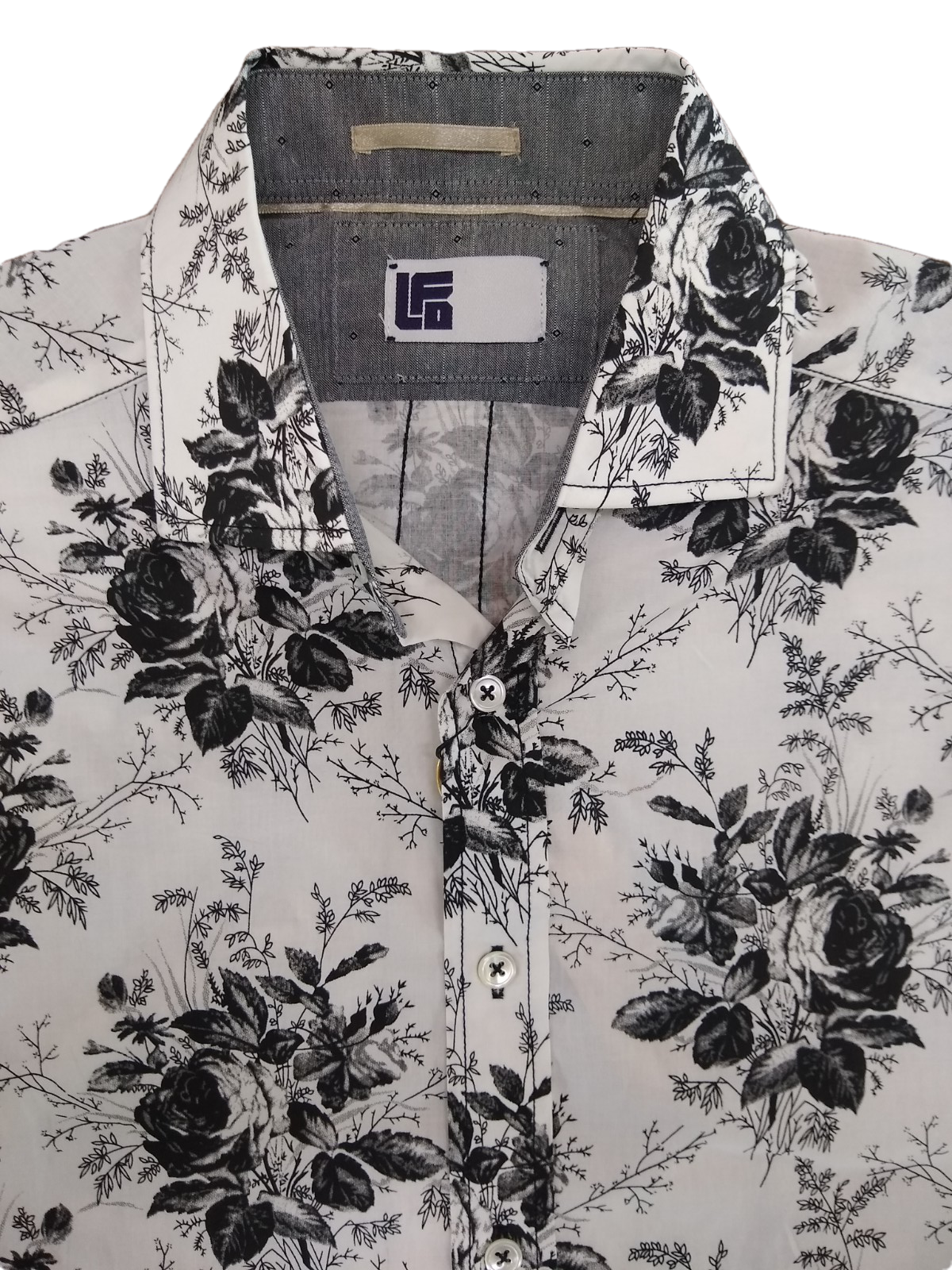 LFD Black/White Floral Short Sleeve Shirt