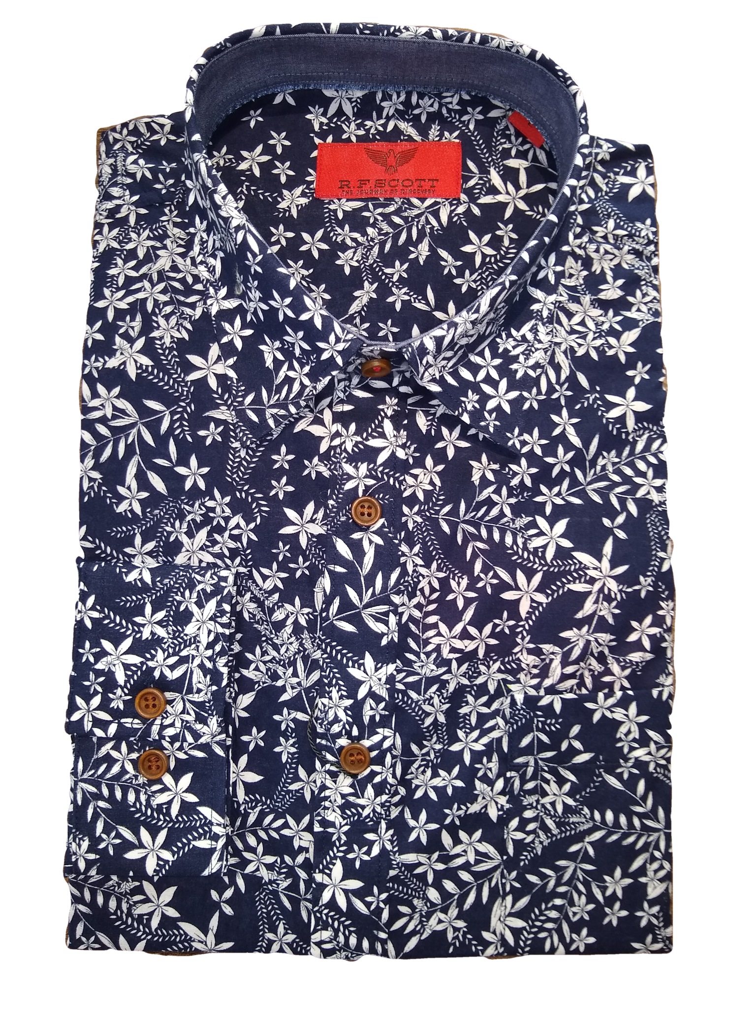 R.F Scott Feilding Navy Long Sleeve Shirt SS23737