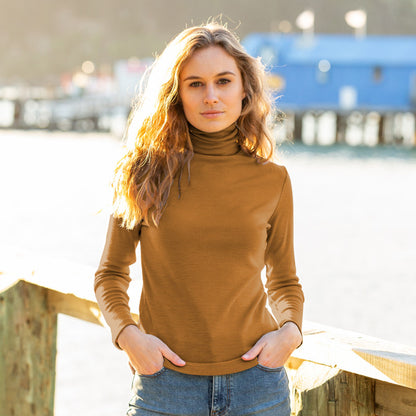 Bay Road Merino Roll Neck Polo Reno Sand